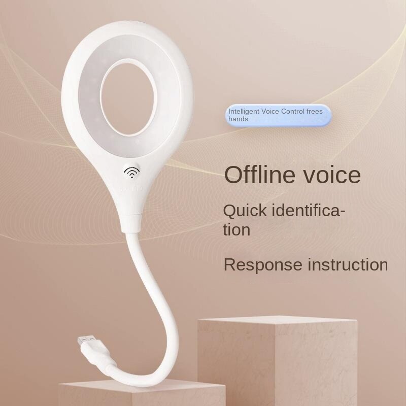Lámpara de noche pequeña con Control de voz Artificial inteligente, enchufe USB, cabecera de dormitorio