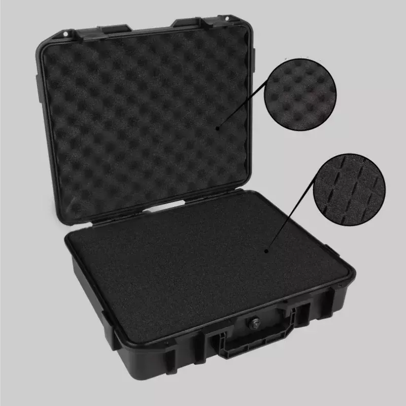 ABS kotak peralatan plastik portabel, instrumen keamanan peralatan tahan benturan kering dengan kotak alat busa pre-cut