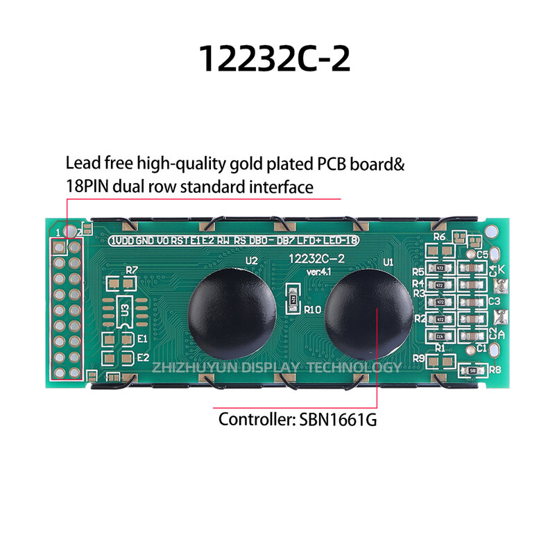 Lcd12232C-2 modul eis blauer grauer Film mit schwarzen Buchstaben 12232 Bildschirm lcm Anzeige modul 122*32 stabile Waren versorgung