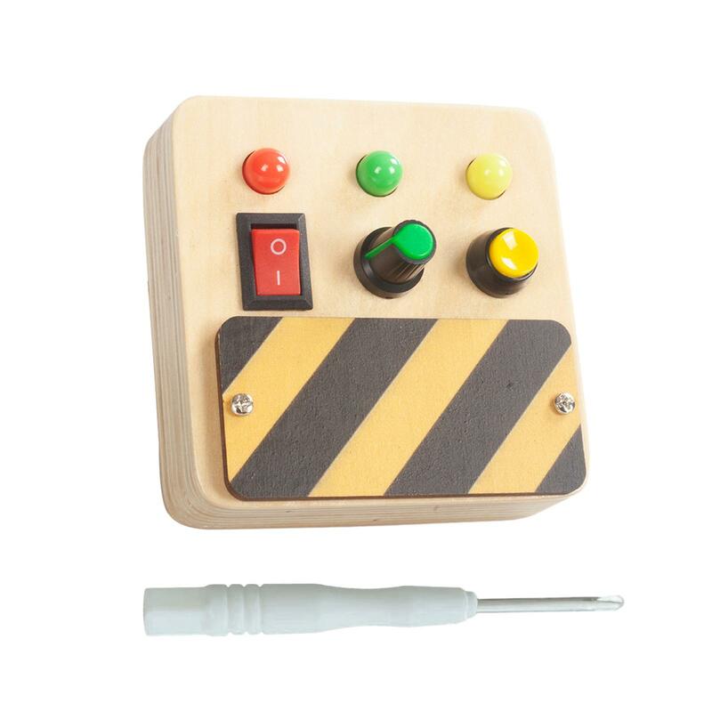 Interruttore Busy Board Lights Switch Toy giocattolo Montessori in legno per bambini da festa