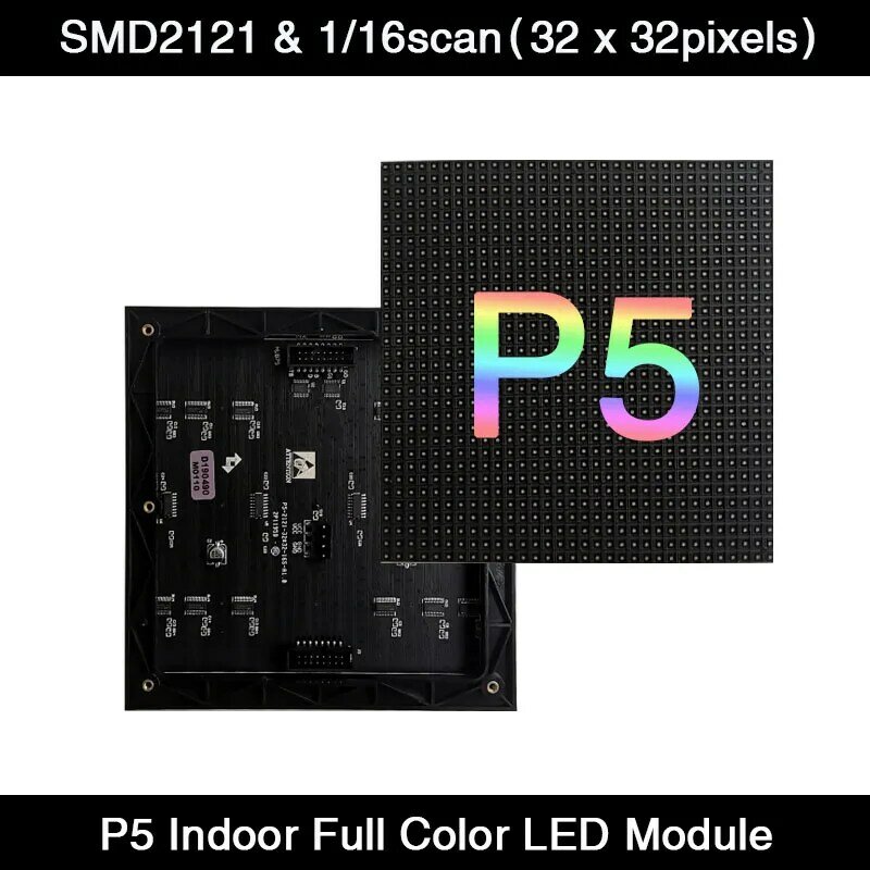 200pcs/lot High Resolution P5 Indoor 1/16 Scan 160*160mm 32*32 Pixels 3in1 RGB SMD2121 Full Color LED Display  Panel Module