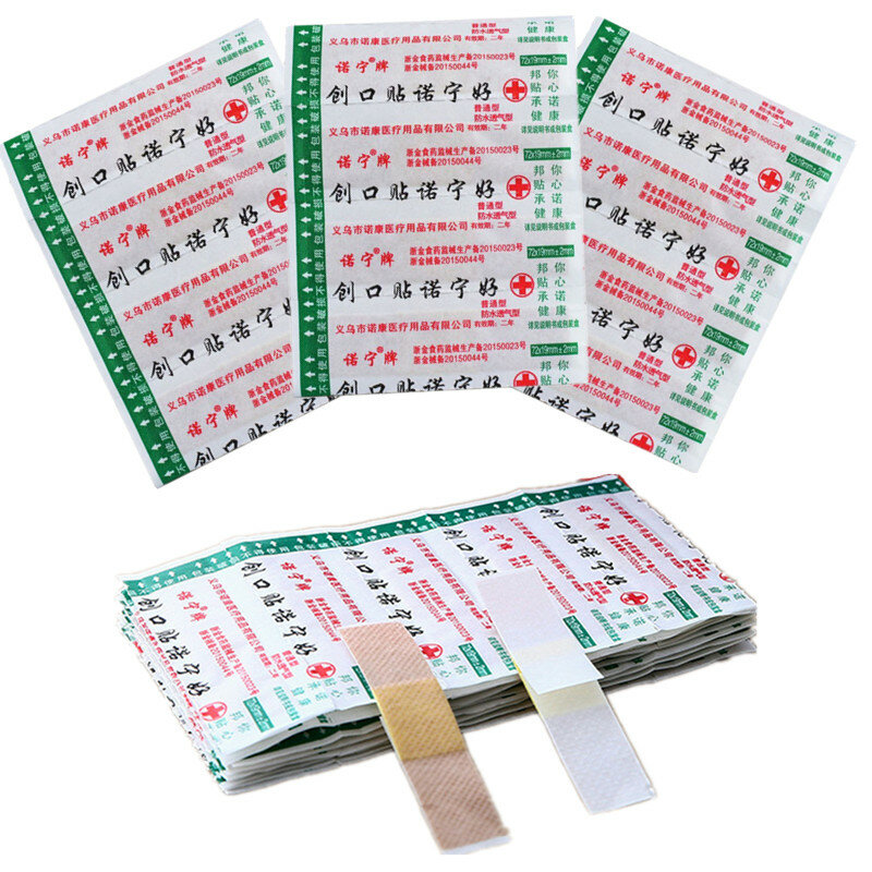 50pcs/set First Aid Bandages Wound Adhesive Plaster Patches Waterproof Band Aid Medical Strips Hemostasis Woundplast