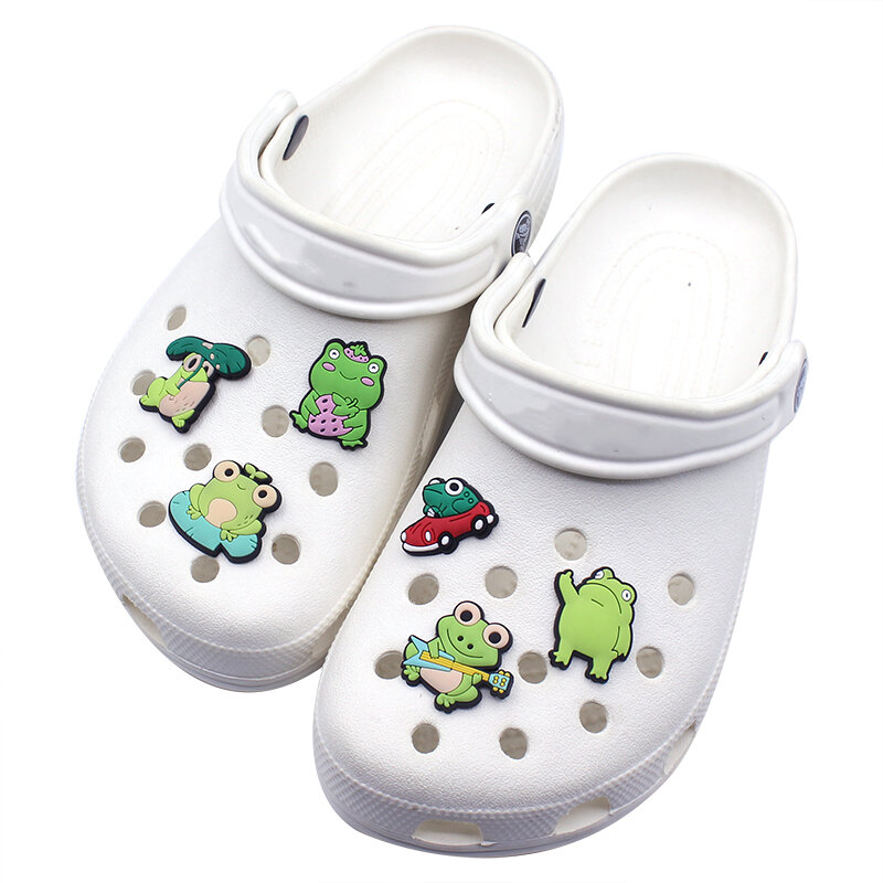 1-11 buah sepatu hewan kartun jimat lucu Proud Frog aksesoris sepatu dekorasi bakiak untuk taman Sandal Anak pesta x-mas hadiah
