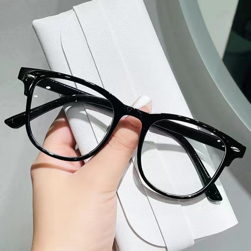 2024 koreańska Retro przezroczyste okulary komputerowe damskie blokujące niebieskie światło kwadratowe okulary optyczne okulary okularowe