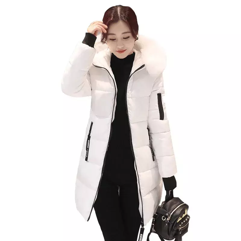 Parka Women 2024 Winter Coats Long Cotton Casual Fur Hooded Jackets Women Thick Warm Winter Parkas Female Overcoat Coat