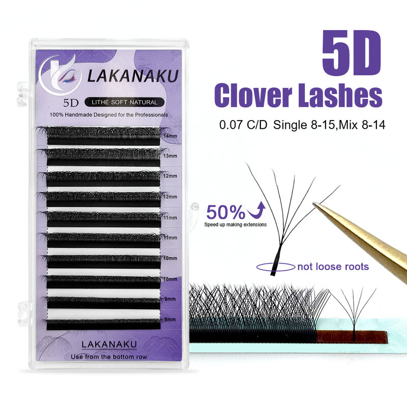 Lakanaku Cilios W 6D Vormige Volume Fans Cilios 5D Wimpers Extension Supplies Fluffy Mink Eyelahses Voor Schoonheid