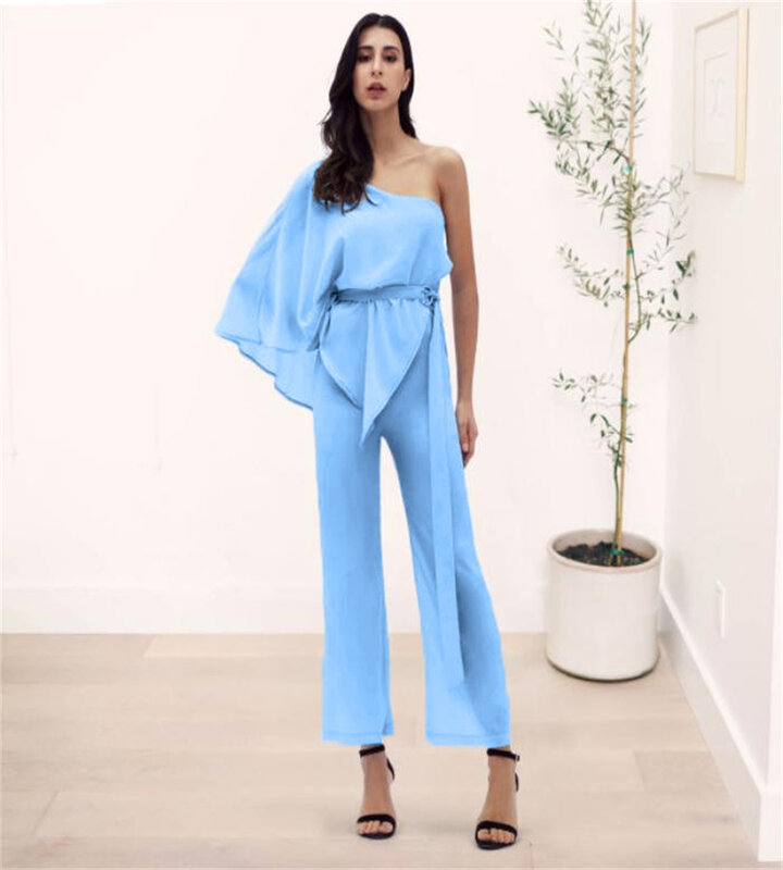 Spring and summer formal new women's new one-sleeved rompers slim pants