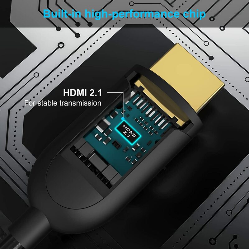 HDMI 2.1 Cable Fiber Optic Hdmi Cable 120Hz 48Gbps HDR HDCP for HD TV Box Projector Ps3/4 Ultra High Speed Computer