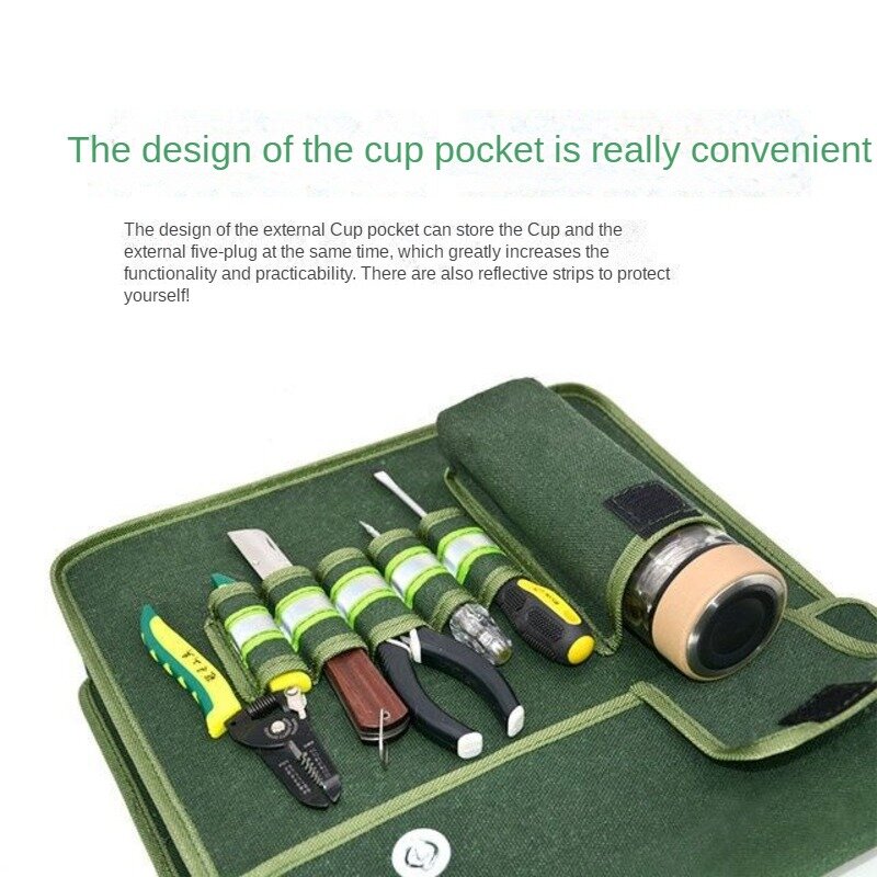 Canvas multifunctional tool bag thickened wear-resistant large and small hardware storage bag large capacity woodworking