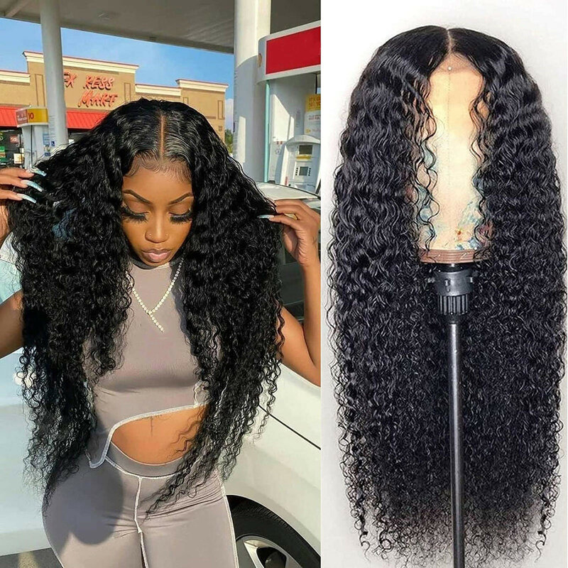 30 Inch Wig Transparent Deep Wave Frontal Wig Brazilian Glueless Wigs 13x6 Curly Lace Front Human Hair Wig Fashion Daily Use