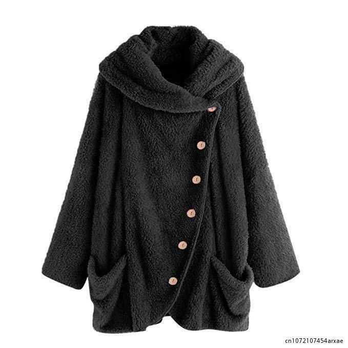 여성용 인조 모피 코트, 캐주얼 지퍼 짧은 재킷, 턴다운 칼라, 플리스 플러시 아우터, 가을 겨울 패션