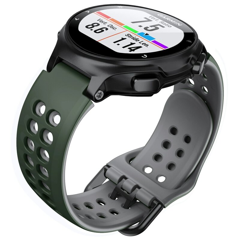 Tali jam tangan dua warna 22MM, tali pengganti silikon olahraga untuk Garmin Approach S6/Forerunner/735XT/630/620/230/235