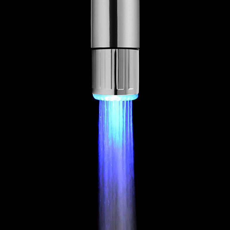 LED Water Faucet Color Changing Temperature Sensor Shower Tap Kitchen Bathroom Faucet Nozzle Head Adaptor