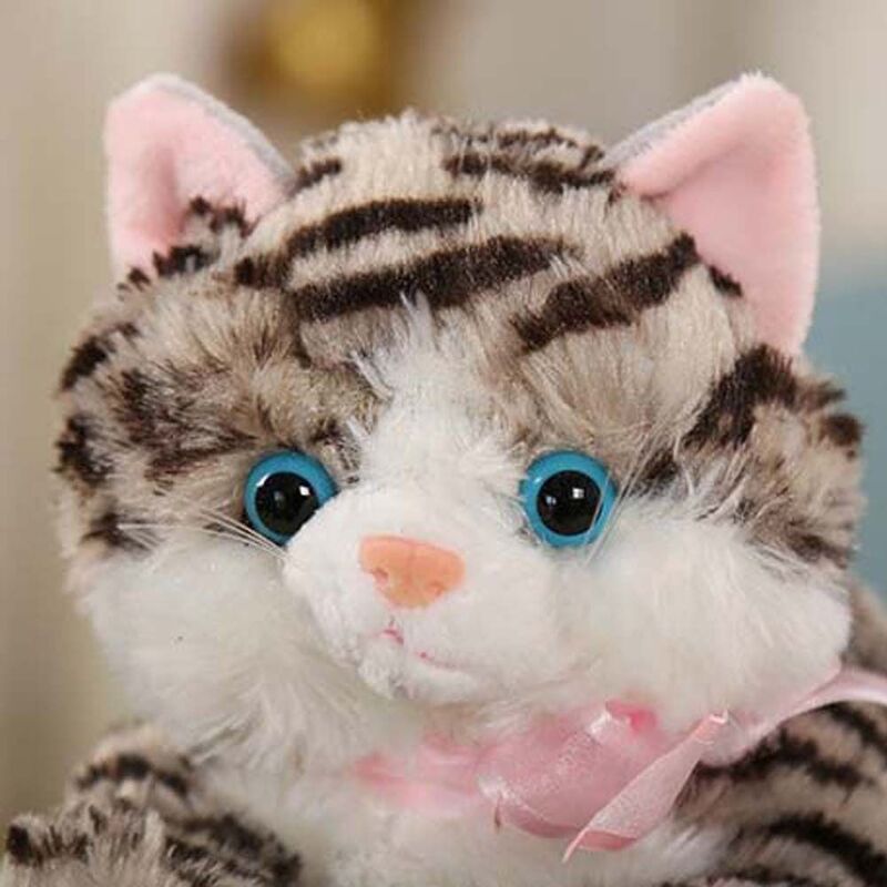 Mainan menenangkan lembut dekorasi rumah bantal Sofa mainan tidur boneka kucing mainan simulasi boneka kucing mewah bantal mewah