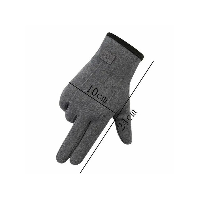 Перчатки с пальцами из замшевой ткани, теплые ветрозащитные теплые перчатки, двухсторонние плюшевые предотвращающие холод перчатки для сенсорного экрана, осень и зима