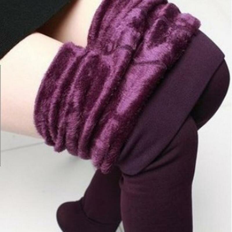 Leggings chauds en velours pour femme, doublure en velours épais, taille haute, sous-vêtement thermique, 315g