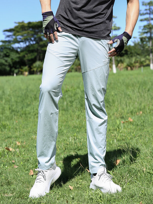 Letnie jasne i cienkie spodnie dresowe męskie oddychające szybkoschnący sportowy spodnie do golfa męski rozciągliwy nylonowy swobodny długi spodnie do biegania