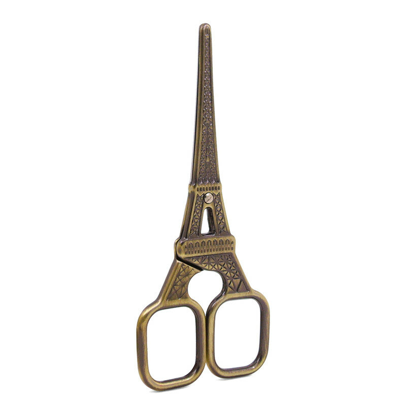 Tijeras Vintage de acero inoxidable con forma de torre Eiffel, tijeras de costura profesionales para tela, herramientas de costura DIY