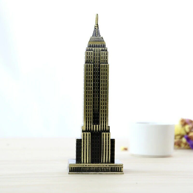 Retro artigianato in lega di zinco New York Empire State Building Model for Travel Memorial Home Office Decoration Gifts Collection