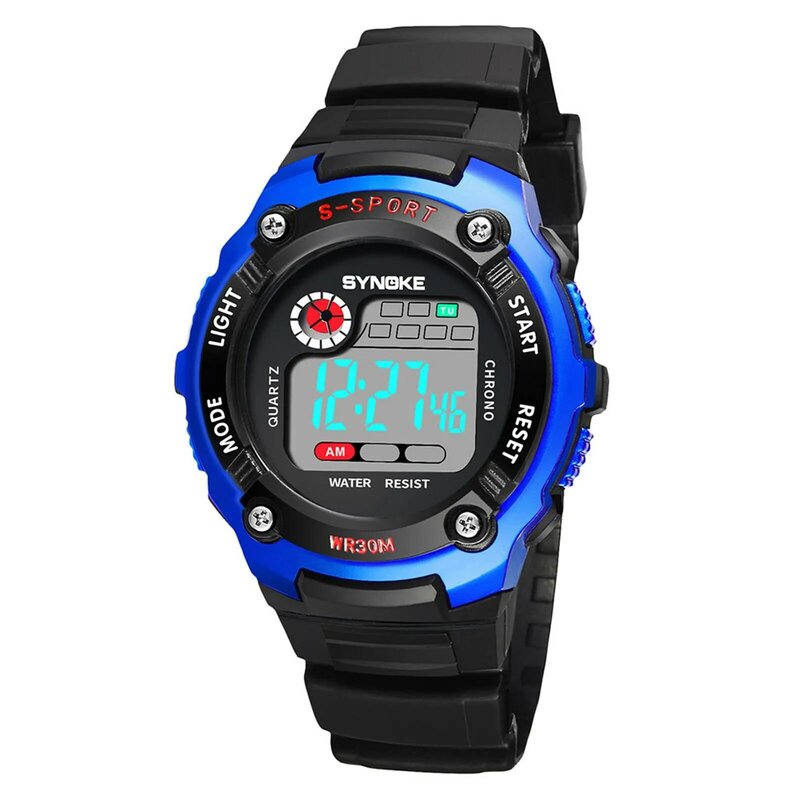 Dziecięce zegarki sportowe na świeżym powietrzu modne elektroniczny zegarek na rękę dla mężczyzn wodoodporny Alarm wielofunkcyjny zegarek dla dziecka
