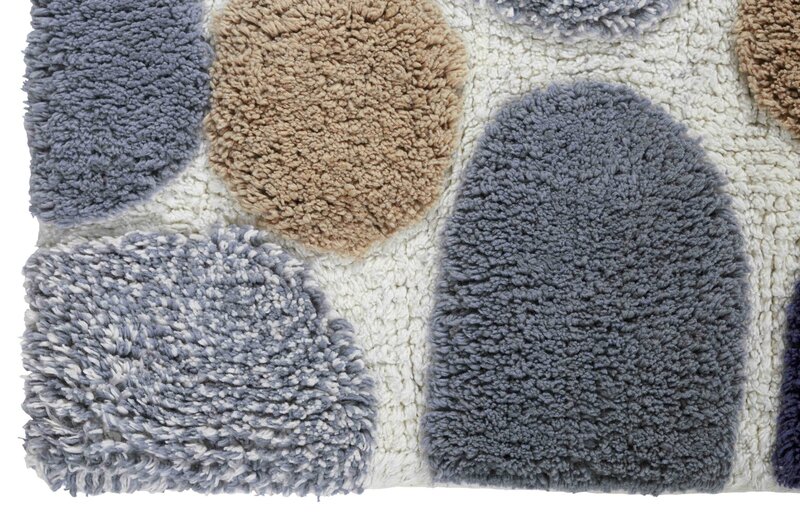 Juego de alfombras de baño Sienna azul, guijarros, 20 "x 32" y 20 "x 32", 2 piezas