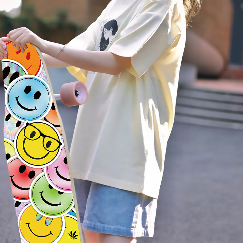 50 buah stiker wajah Senyum Bahagia kecil stiker wajah bahagia Mini stiker insentif penuh warna untuk hadiah dekorasi