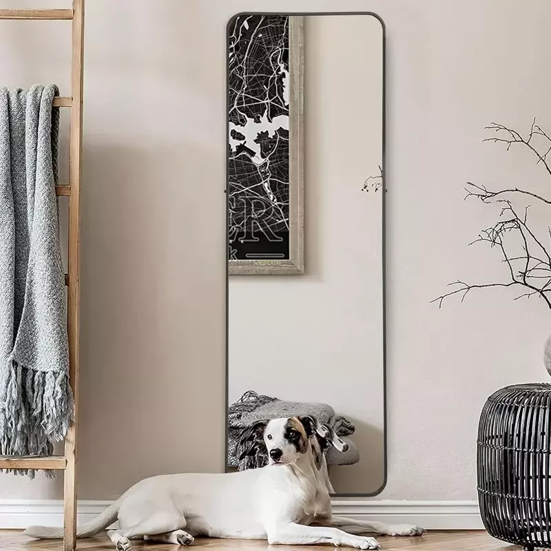 Full Length Mirror Large Floor Mirror with Stand Wall Mirrors Body Mirror Standing Hanging or Aluminum Alloy Frame Corner