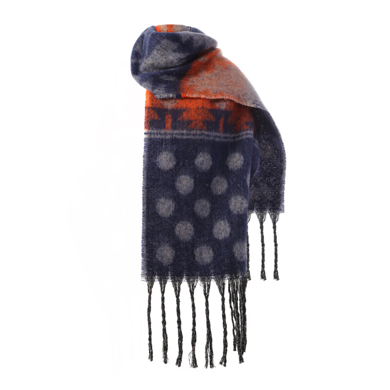 Winter lange weiche warme Tartan Check Schals Wraps für Frauen Schal Punkte drucken Quaste Schal lange gestohlen