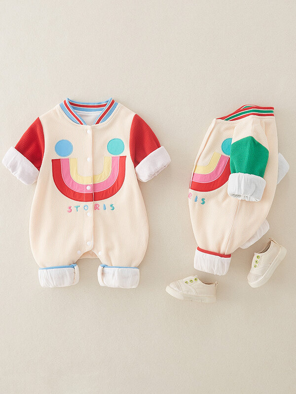 Весенне-осенний комплект одежды для малышей AYNIGIELL, комбинезон для малышей с мультяшным рисунком, высококачественные детские комбинезоны для выхода
