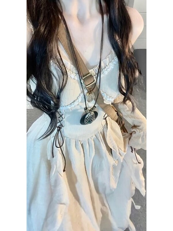 Элегантное платье на бретелях в классическом стиле с узкой талией, женская летняя винтажная юбка First Love