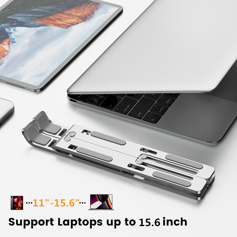 Alumínio Alloy Laptop Holder Stand, ajustável, dobrável, portátil, notebook, computador, levantamento, refrigeração, antiderrapante