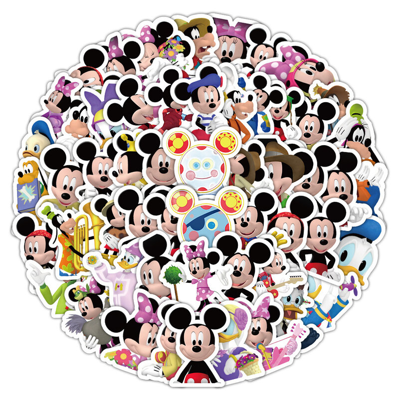 Disney-Bonito Anime Mickey Mouse Dos Desenhos Animados Adesivos, Clubhouse Adesivos para Criança, Papelaria DIY, Mala e Diário, Graffiti Adesivo, 10 pcs, 30 pcs, 50 pcs, 100pcs