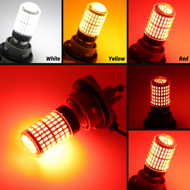 2Pcs Car LED Bulbs 3157 P27-7W T25 LED P27W Canbus Lamp High Power No Error Free Reverse Light Turn Brake Lamp Yellow