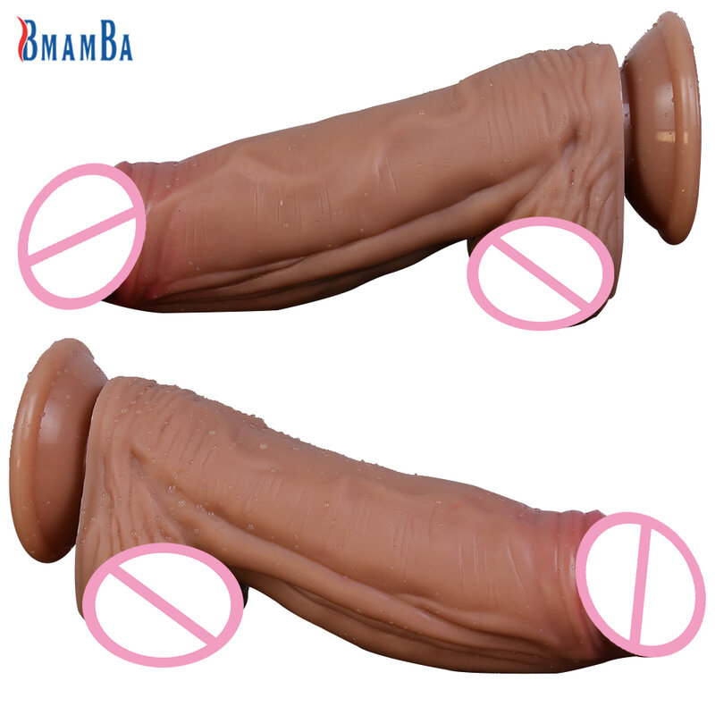 Consolador Pseudo muscular de silicona suave, pene con ventosa fuerte, Vagina femenina, juguete Anal para estimular el pene grande, productos para adultos