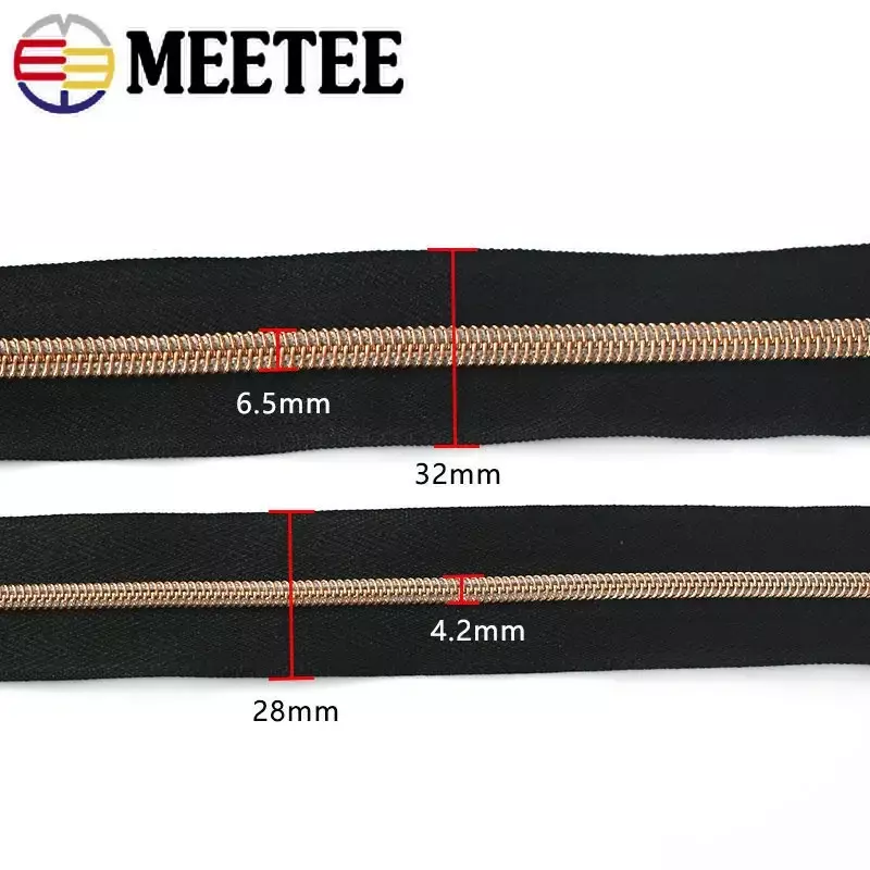 1/2/3/5/10M 3# 5# Sewing Zippers Tapes By The Meter Bag Shoes Nylon Zipper Decorative Roll Coil Zips Repair Kit DIY Accessories