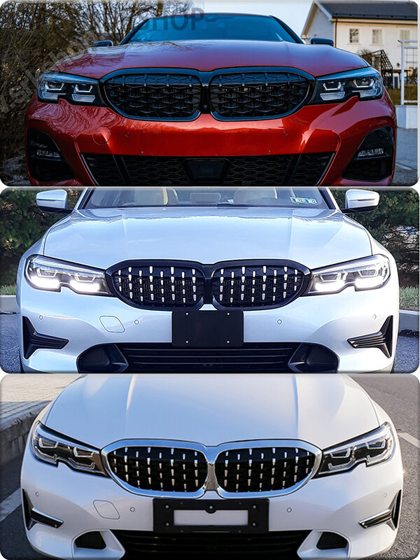 Calandre dehors Style M pour BMW Série 3 G20, Calandre Avant, Diamant Noir, 318i, 320i, M340i, M3, 2019, 2020, 2021, 2022, 2023