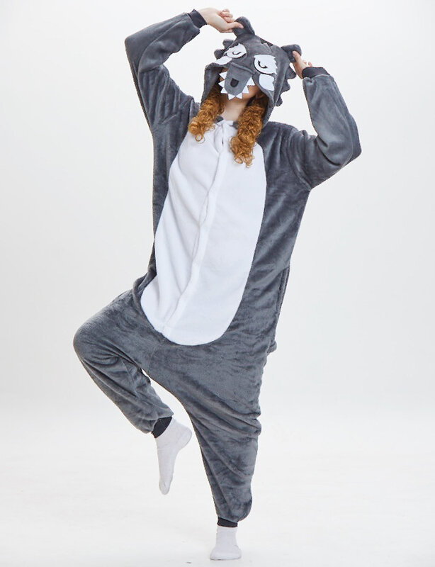 Kigurumi kombinezon bielizna nocna Unisex dla dorosłych dzieci kostium Cosplay na Halloween zimowa ciepła flanelowa jednoczęściowa piżama domowa