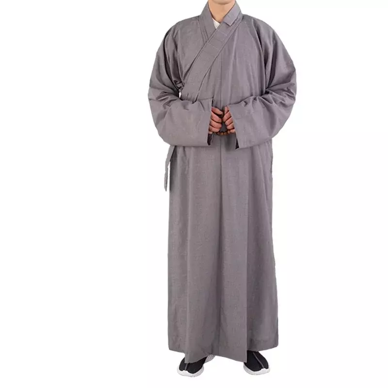 Pakaian tradisional Cina jubah panjang untuk biksu agama Buddha pakaian meditasi untuk pria dewasa Haiqing gaun meditasi