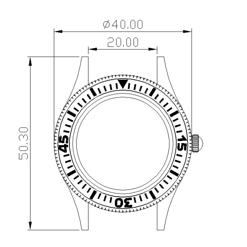 Etui na zegarki do nurkowania zmodyfikowane Retro pierwszy rok pięćdziesiąt Seek seria dla Seiko NH34/35 ruch szafirowe szkło pełny tekst C3 Luminous