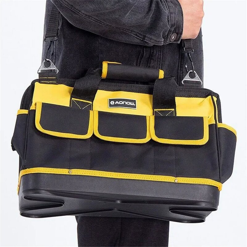 New Yellow 14/16/18/20in Tool Bag Heavy Duty Storage Box Electrician 1680D Oxford Waterproof Wear-Resistant Practical Convenient
