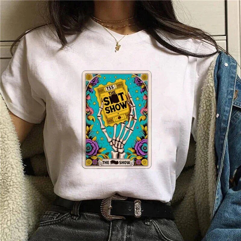 Tarot Brand Printed T-Shirt Casual T-Shirt Printed Pattern Printed Top Plus Size Basic Short Sleeved New Fashionable Trend T-Shi