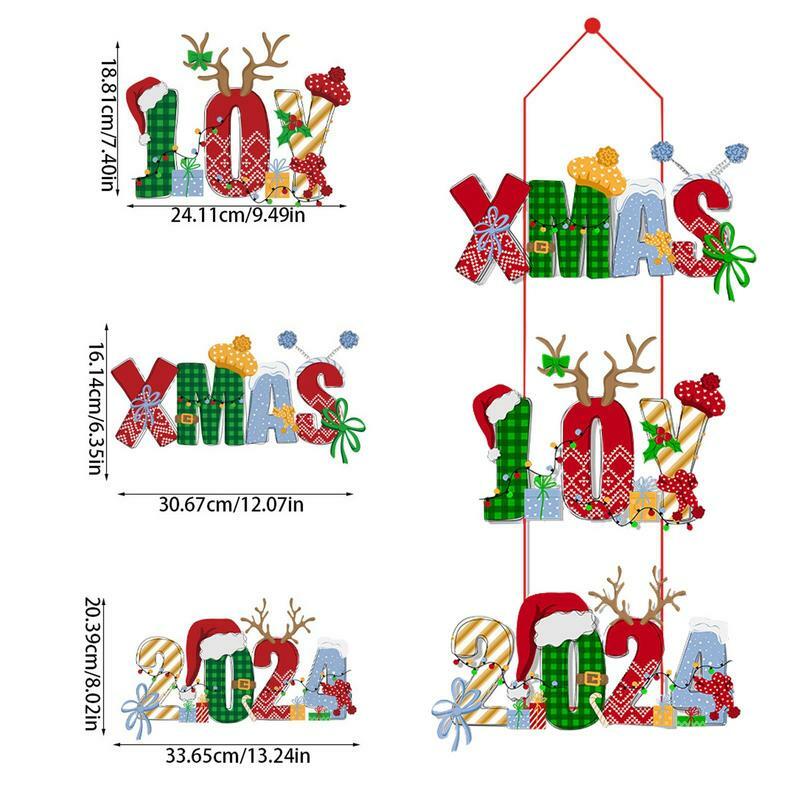 Bandeira de Natal para porta de varanda, decorações, ornamentos, presentes de Natal, decoração de ano novo, 2024, 2023