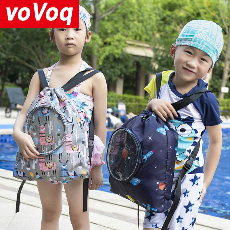 Children's Wet and Dry Separation Swimming Bag Waterproof Drawstring Backpack Portable Beach Equipment Large Capacity Bag