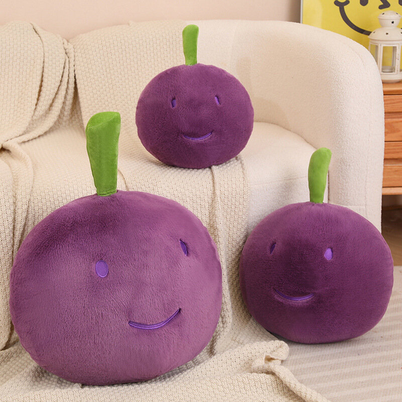 Creative Fruit Smille Grape Plush Toys Cute Stuffed Plant Simulation Grapes Throw Pillow Cushion Plushie Doll Home Decor Gifts