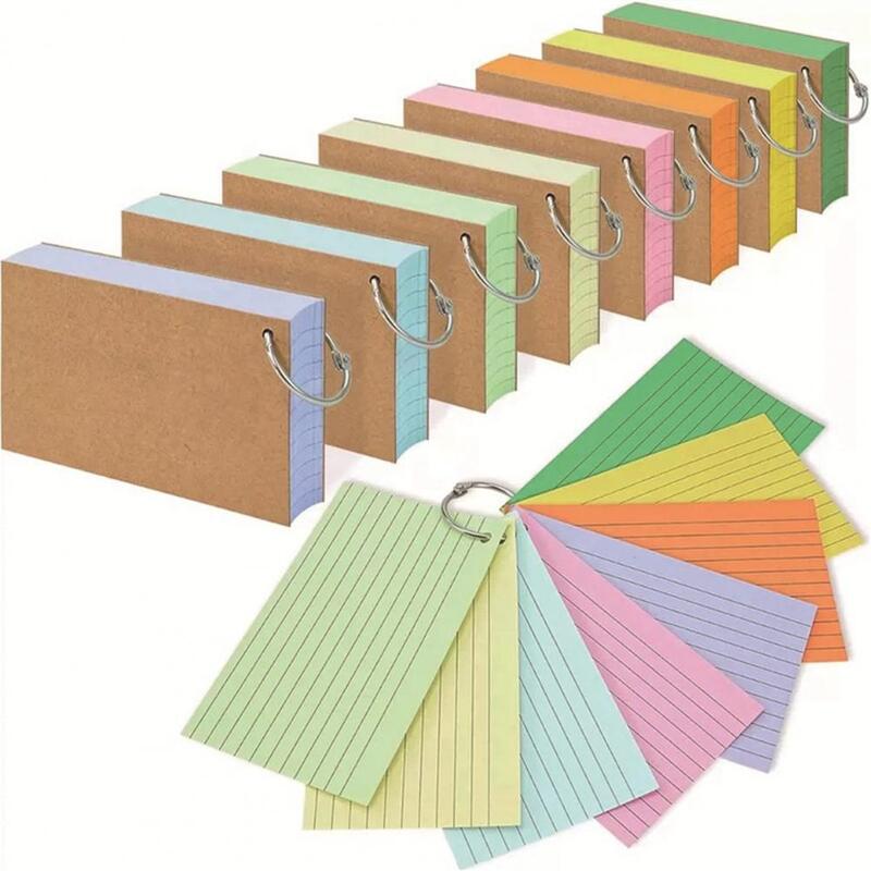 Kartki samoprzylepne pogrubionych papierowych kolorowych kart indeksowych z metalowym pierścieniem dla gładkie pisanie fiszki z badań dla skutecznego