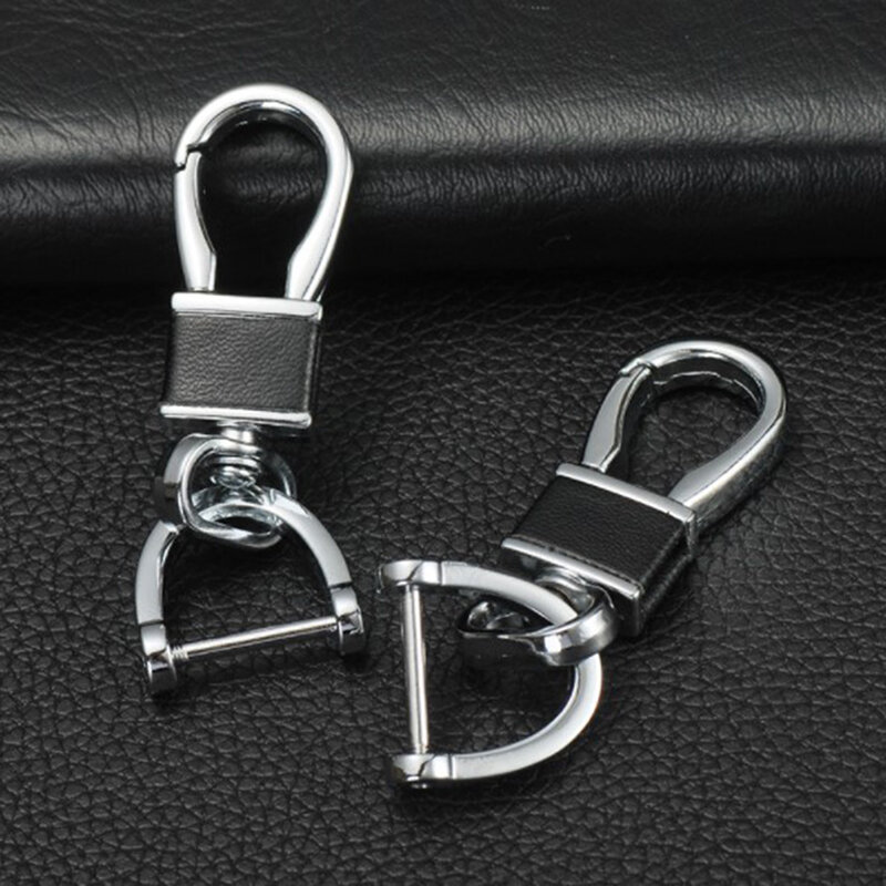 พวงกุญแจรูปเกือกม้าพวงกุญแจรถที่ใส่กุญแจอุปกรณ์เสริมรูปตัว D พวงกุญแจสลักสร้อยคอเสน่ห์