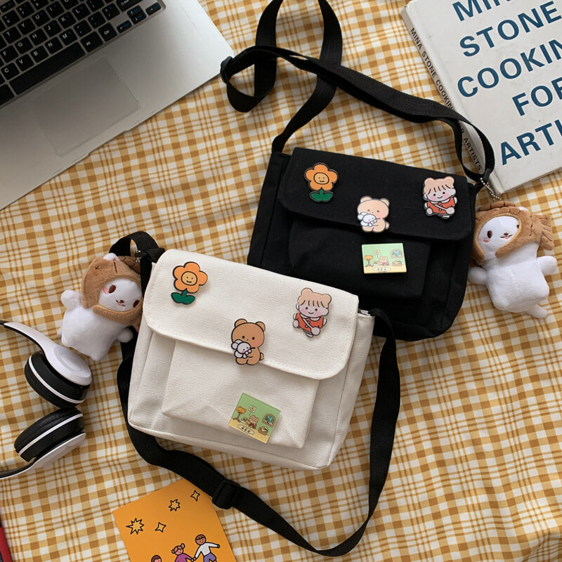 لطيف قماش حقيبة صغيرة الإناث 2022 اليابانية Harajuku قطري حقيبة البرية طالب فتاة حقيبة كتف حقائب للنساء كيس فام الرئيسي