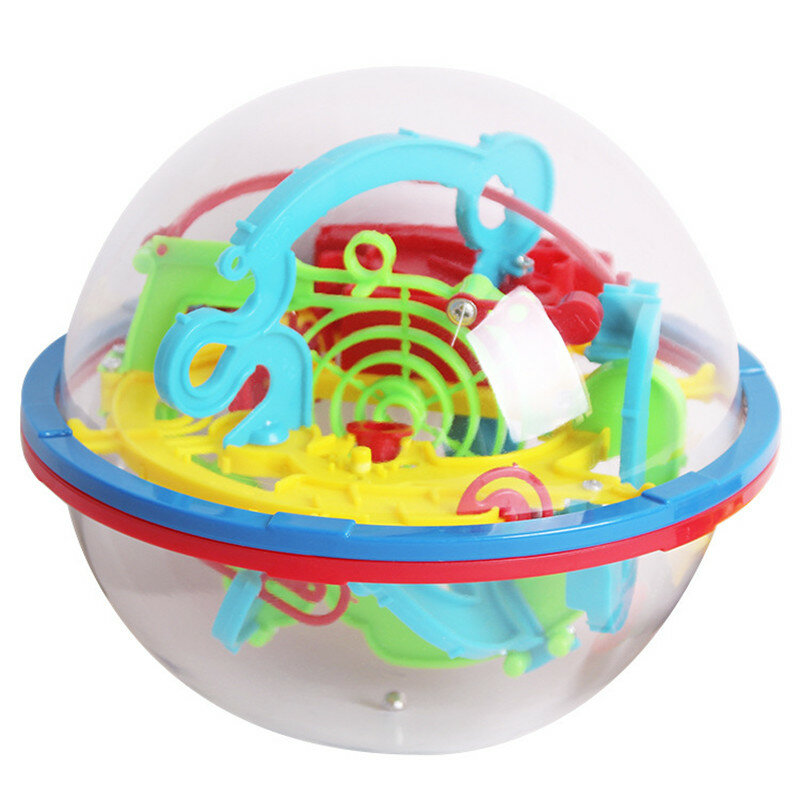 100 Passo 3D Labirinto Mágico Intelecto Bola Labirinto Esfera Globo Brinquedos para Crianças Educacional Brain Tester Balance Training Toy Presentes