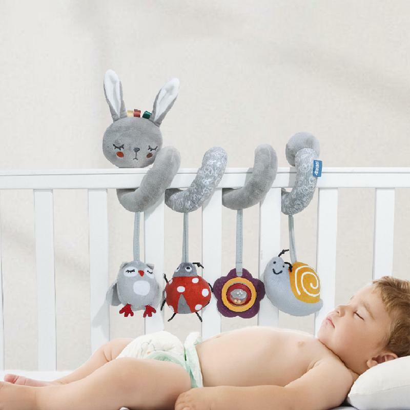 Animal Patterns Stroller Toy para meninas Chocalho de alto contraste Acessórios para assento de carro Brinquedos para bebês Bebê recém-nascido