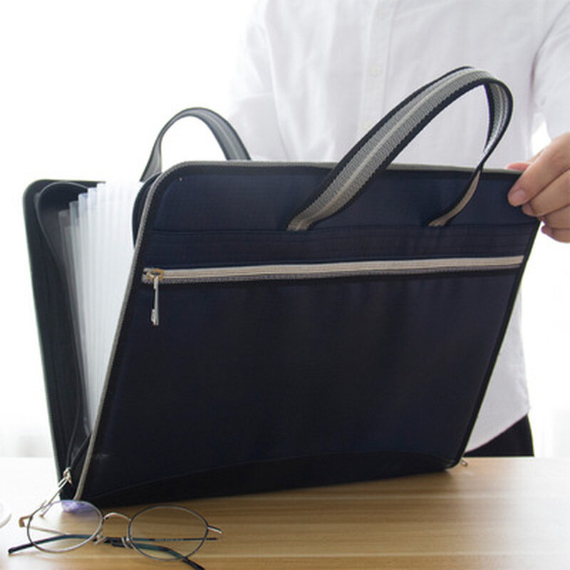 A4 المحمولة ملف حقيبة قماش أكسفورد القماش متعدد الطبقات المعلومات حقيبة ملف حقيبة طالب القرطاسية أكياس اللوازم المكتبية